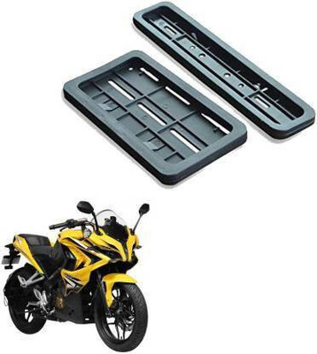 Delhismart Bike Number Plate Frame (Standard Size for All Bikes) (Front & Back) FOR RS200 Bike Number Plate(Plastic 20 cm  x  7 cm)