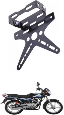E-Shoppe REAR NUMBER PLATE STAY SMALL AND TAIL TIDY VISOR (BLACK) For CT 100 Bike Number Plate(Aluminium 10 cm  x  15 cm)