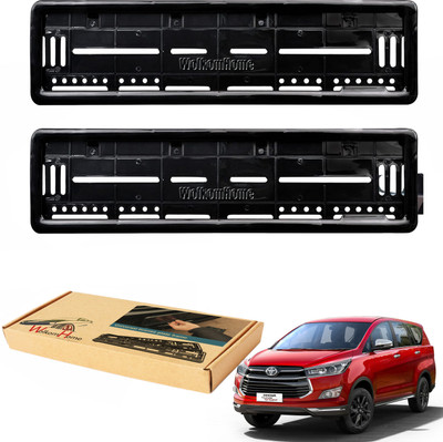 WolkomHome car number plate frame Plates Holders frame for Innova Crysta 2019 set of 6 Car Number Plate(Plastic 20 cm  x  5 cm)