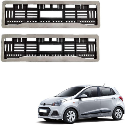 SPREADX Car Chrome number plate frame protective holder for Hyundai Grand i10 Car Number Plate(Plastic 14 cm  x  2 cm)