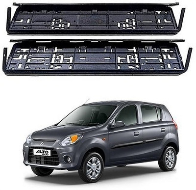 After cars Plain Number Black Colour Front and Back for Maruti Suzuki Alto 800 2020 Car Number Plate(Plastic 8 cm  x  5 cm)
