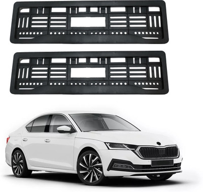 SAMIE Full open no. plate frame Octavia Car Number Plate(Plastic 15 cm  x  2 cm)