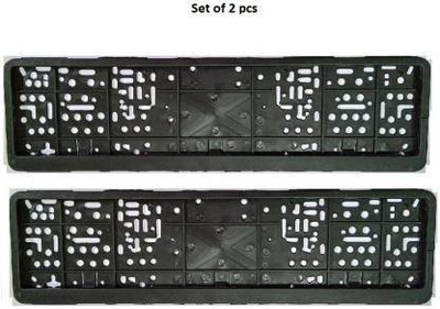 thetrishafab Car Number Plate Frame Set of Two (Front and Back) for Accent Car Number Plate Car Number Plate(Plastic 14 cm  x  2 cm)