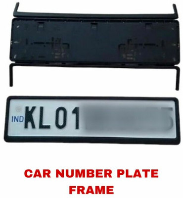CarMods Car Number Plate Frame Set of Two (Front and Back) - (Black) Car Number Plate(Plastic 50 cm  x  10 cm)