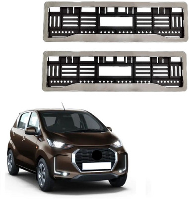 SPREADX Car Chrome number plate frame protective holder for Datsun RediGO Car Number Plate(Plastic 14 cm  x  2 cm)