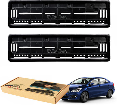 WolkomHome car number plate frame Plates Holders frame for Ciaz 2018 Car Number Plate(Plastic 20 cm  x  5 cm)