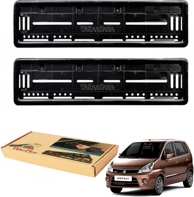 WolkomHome car number plate frame Plates Holders frame for Zen Estilo Type-2 Car Number Plate(Plastic 20 cm  x  5 cm)