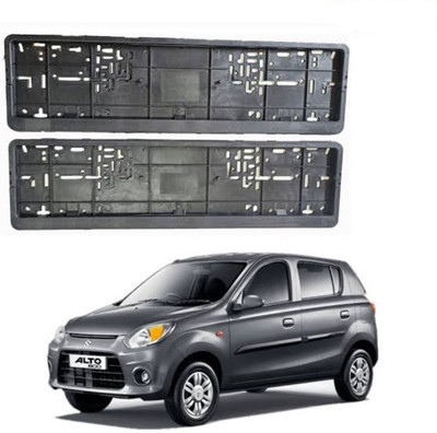 JUST MOD Car Number Plate Black Frame Set of Two (Front and Back) -(Black) Car Number Plate(Plastic 50 cm  x  10 cm)