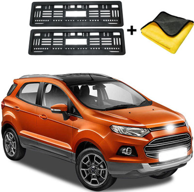 Shopone Car Number Plate 15 cm x 5 cm + Microfiber Vehicle Cloth 40×66 cm ECCO sports Car Number Plate(Plastic 60 cm  x  10 cm)