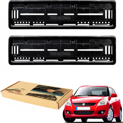 WolkomHome car number plate frame Plates Holders frame for Swift Type-2 Car Number Plate(Plastic 20 cm  x  5 cm)