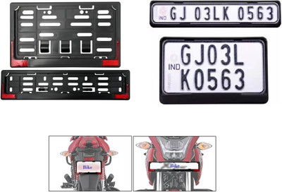 spaziogold Bike Number Plate Frame (Standard Size for All Bikes) (Front & Back) Bike Number Plate(Plastic 28 cm  x  7 cm)