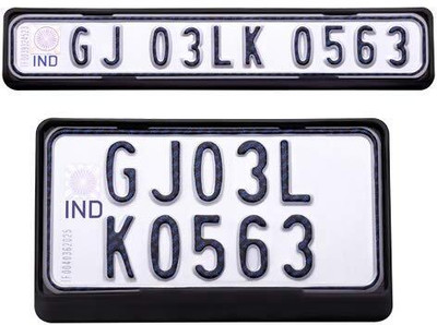 JBMRACTIVITY BikeNumber Plate Frame Set of 2 Bike Number Plate(Plastic 15 cm  x  12 cm)