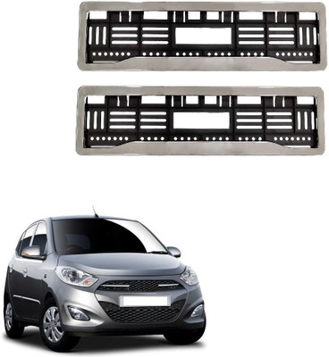 SPREADX Car Chrome number plate frame protective holder for Hyundai i10 Car Number Plate(Plastic 14 cm  x  2 cm)
