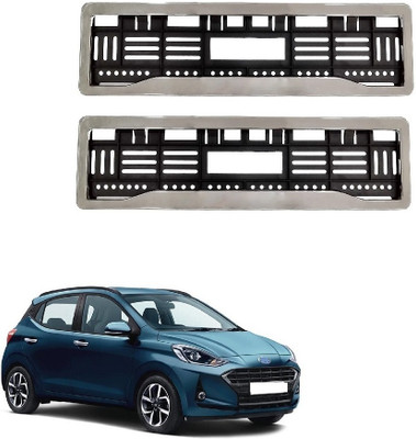 SPREADX Car Chrome number plate frame protective holder for Hyundai i10 Grand Nios Car Number Plate(Plastic 14 cm  x  2 cm)