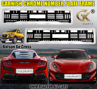 GOLDKARTZ Datsun Go Cross Number Plate Frame Holder Chrome Car Number Plate(Plastic, PP (Polypropylene) 51 cm  x  14 cm)