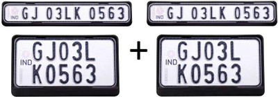 spaziogold Bike Number Plate Frame(Standard Size for All Bikes)- Set of Two Bike Number Plate(Plastic 30 cm  x  12 cm)
