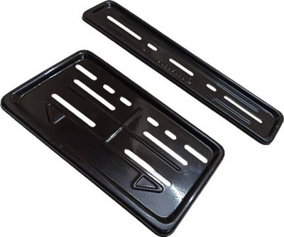ZRIDE Motercycle Number Plate Frame/Cover Set of Two Front and Back (Black) Bike Number Plate(Aluminium 13.5 cm  x  8.5 cm)