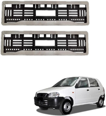 SPREADX Car Chrome number plate frame protective holder for Maruti Suzuki Alto Car Number Plate(Plastic 14 cm  x  2 cm)