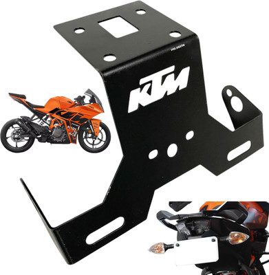 Dhe Best Bike Metal Tail Tidy / Number Plate Holder With Name Bracket For KTM RC 390 Bike Number Plate(Iron 10 cm  x  5 cm)