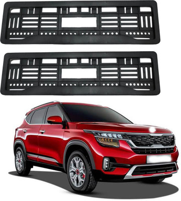 Shopone enterprises Full open no. plate frame Seltos Car Number Plate(Plastic 15 cm  x  2 cm)