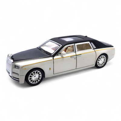The Flyer's Bay 1:32 Scale DieCast Metal Pull-Back and Openable Doors Rolls-Royce Car Toy(White)