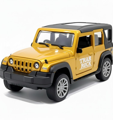 kidcraze Thar roxx metal car for kids Openable doors & Pull-Back(Yellow, Pack of: 1)