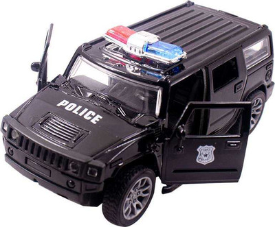 swe Die-Cast Metal Police SUV Toy Car Model, Scale 1:32(Black)