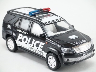 SRD TRADERS Police Interceptor Fortune Pull Back Car | Car Toys For Kids | 911 car Black(Black, White, Pack of: 1)