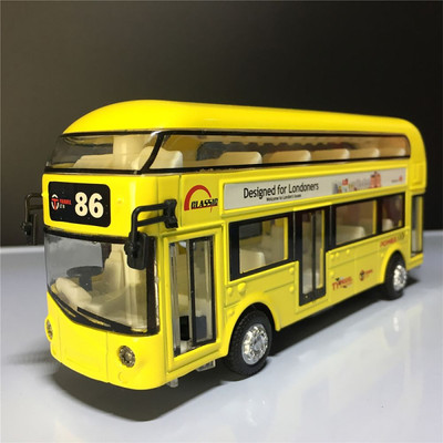 RUTSHRA Double Decker Bus Alloy Metal Die-cast London Long Bus RSH(Yellow, Pack of: 1)