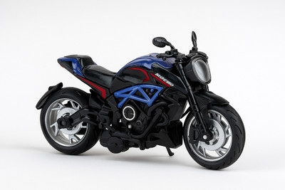 APEXIO COLLECTION Die Cast Alloy Motorbikes for Kids 1:14 Scale Alloy Model Bikes Pull Back Toys(Blue, Pack of: 1)