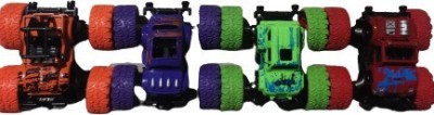 Skyler Collection Pack Of 4Pcs Mini Monster Trucks Friction Powered Unbreakable Cars(Multicolor)(Multicolor, Pack of: 1)