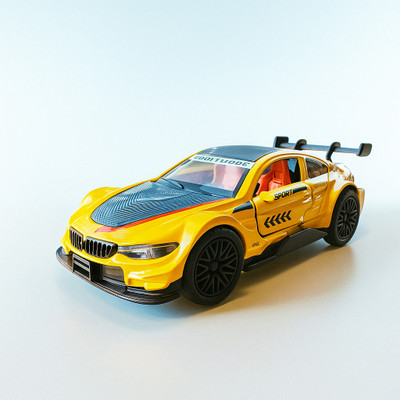 NITHYA Premium Die-Cast Yellow Sports Car Toy with Openable Doors & Pull Back Action(Yellow, Black, Pack of: 1)