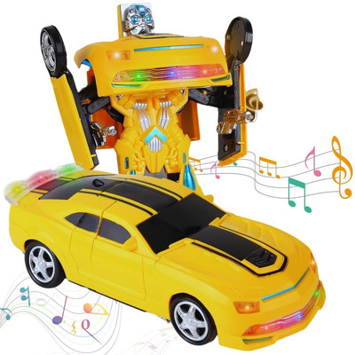 Mallexo Plastic Car to Robot, Transform Robot with Light and Sound for Boys & Girls(Multicolor, Pack of: 1)