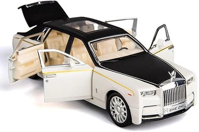 Tinywonders Pull Back Diecast Car with Openable Door and Sound Light Gifts Toys for Kids(White, Black)