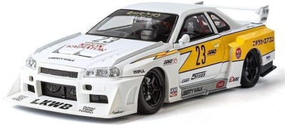 MANAKI ENTERPRISE 1:24 Nissan GTR Skyline S15 Diecast Metal Pull Back Car with 4 Openable Doors(White, Pack of: 1)