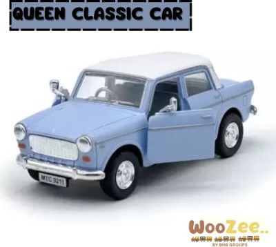 WooZee Fiat Queen 70'S Padmini Toy Car,Mumbai Ki Shaan||PullBack Action||Doors Openable(Sky Blue, Pack of: 1)
