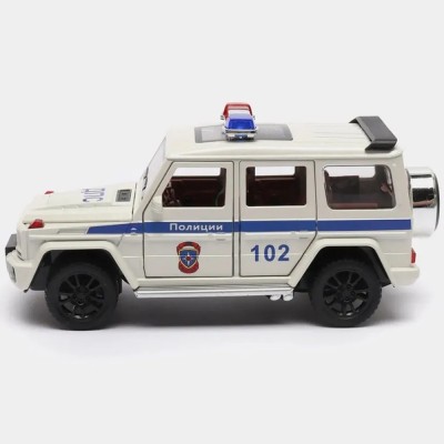 PINQUE 132 Scale Diecast Metal Car G Wagon Police Toy Car for Kids Light Sound Pullback(White, Pack of: 1)