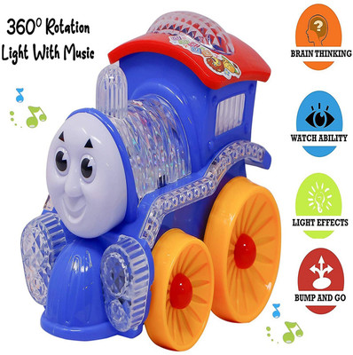 KTRS Loco Thomas Engine Train Bump and Go with 3D Light and Music for Kids Boys(Multicolor)