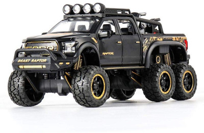 RUTSHRA 1:24 Scale Die-cast Metal Model Cars Raptor 6x6 RSH(Black, Pack of: 1)
