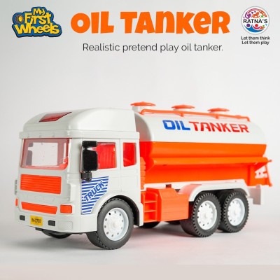MY FIRST WHEELS Friction Powered Realistic Oil Tanker Toy Scale Model(Orange, Pack of: 1)