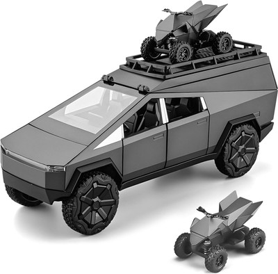 MOOBOO 1:24 TES-LA CYBAR TRUCK CAMPER MOTERCYCLE Car Toy Model Car for Kids(Black, Pack of: 1)