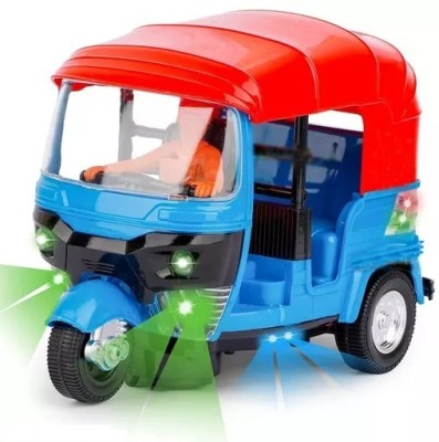 JOLARY Battery Operated auto Rickshaw Tricycle Toy for Kids with Light & Music(Multicolor, Pack of: 1)