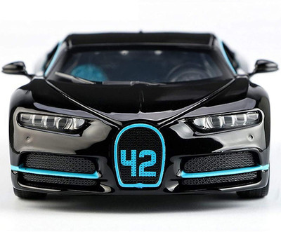 RUTSHRA 1:32 Alloy Die Cast Metal Car Model Chiron Light Sound Openable Door Pullback(Black, Pack of: 1)
