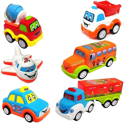 weegly Unbreakable Pull Back Vehicles| Push and Go Crawling Toy for Kids(Multicolor)