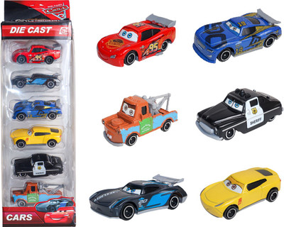 COZYFY Hi-Tech Mini Metal Die Cast Car 6 set Toy Vehicle Play Set Free Wheel(Multicolor, Pack of: 6)