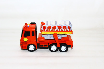 Kp Enterprise Elevator Rescue Crane Pull Back Friction Powered Push and Go Plastic Vehicle(Red, Pack of: 1)