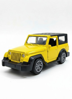Araa Enterprise YMahindra Thar Miniature Toy Car – Yellow, Die-Cast Metal Body,(Yellow black, Pack of: 1)