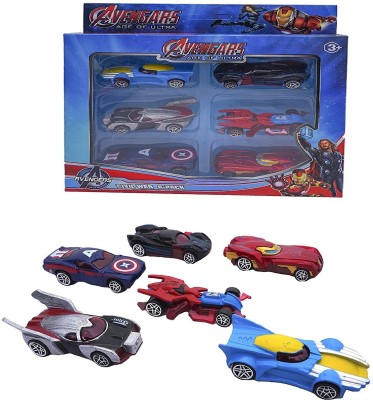 KTRS Avenger Cars Collection of Toy Vehicles Alloy Push N Go 6 Pc Mini Racing Car(Multicolor)