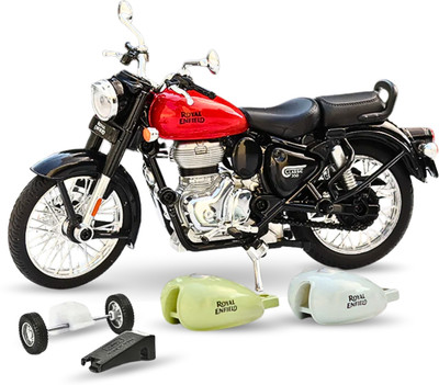 T'tots Royal Enfield Bullet Bike | Metal Diecast Scale Model Classic 350 Toy for Kids(Red, Green, Blue, Pack of: 1)