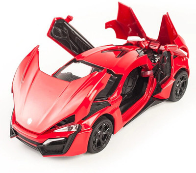 JRCLUB 1:32 Scale Die-cast Metal Model Red Lykan Hypersport Sport Pull Back Car Toy(Red, Pack of: 1)
